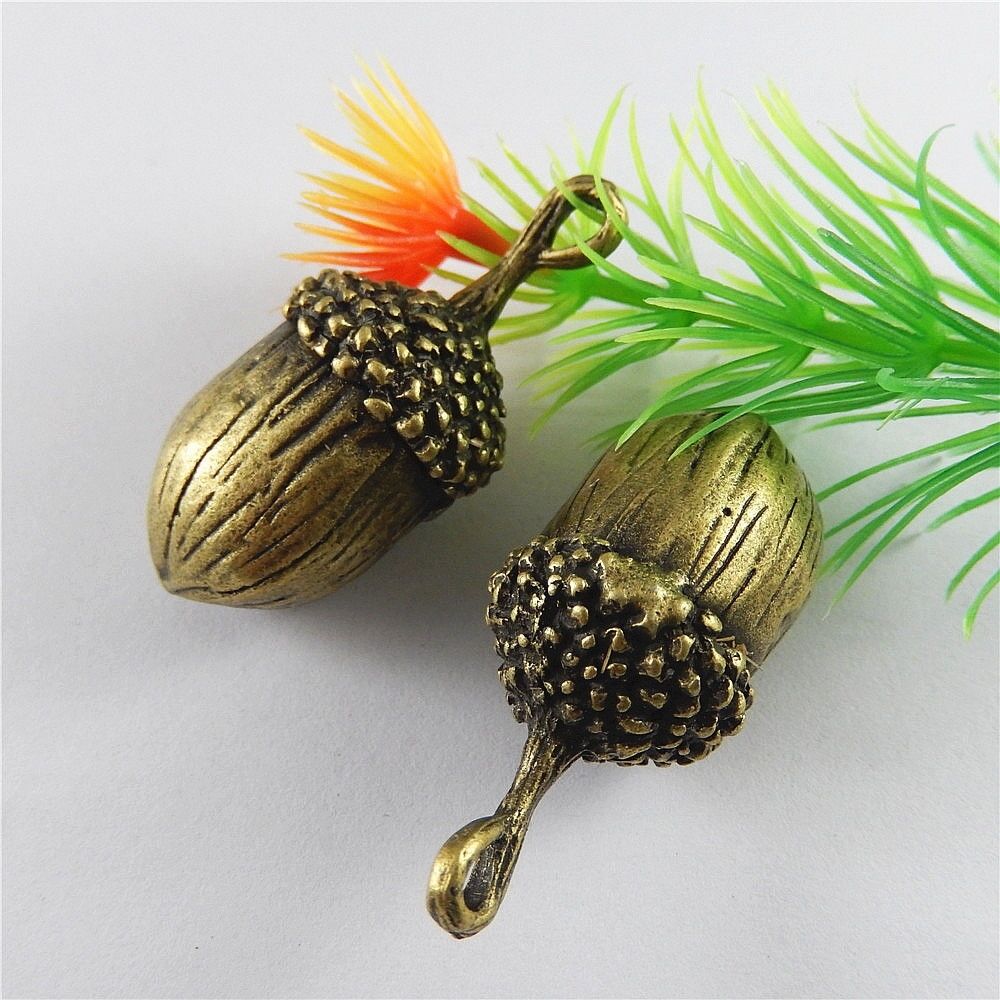 5pcs Antiqued Bronze Alloy Acorn Pendant Charm Handmade Jewelry Craft 40x18x16mm