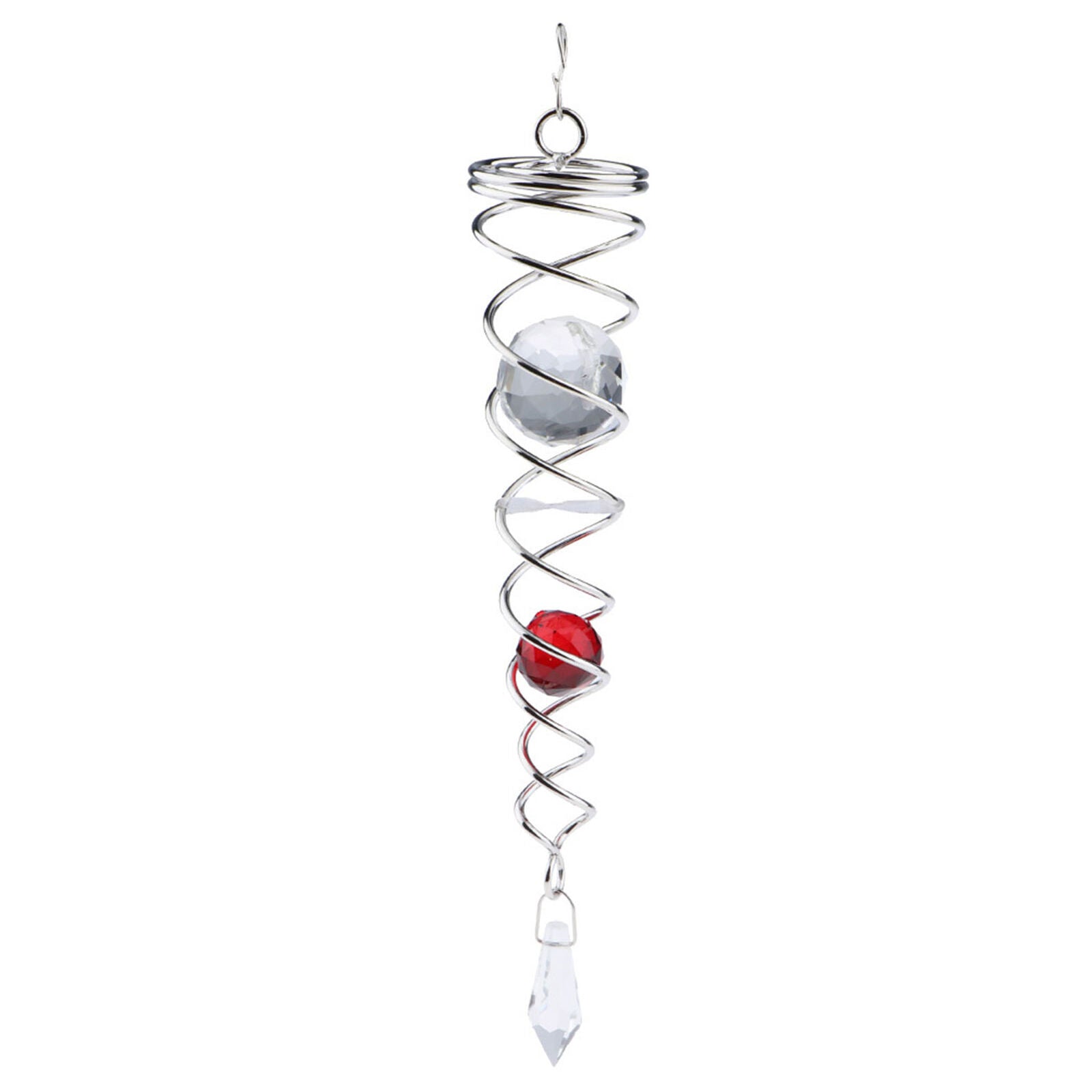 Spiral Wind Spinners with Crystal Ball, Home Garden Hanging Decor