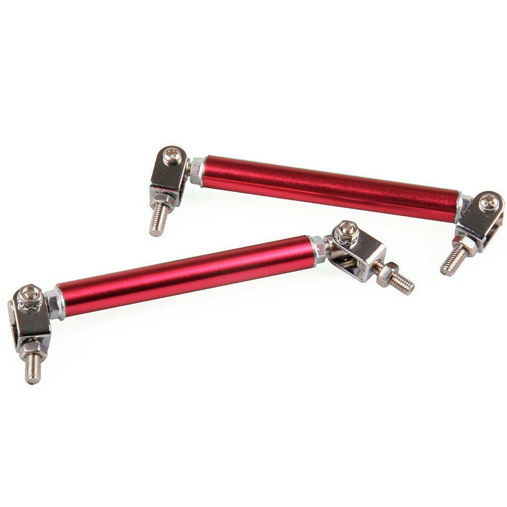 Red Adjustable 75mm-115mm Front Rear Frame Bumper Splitter Strut Rod Support Bar