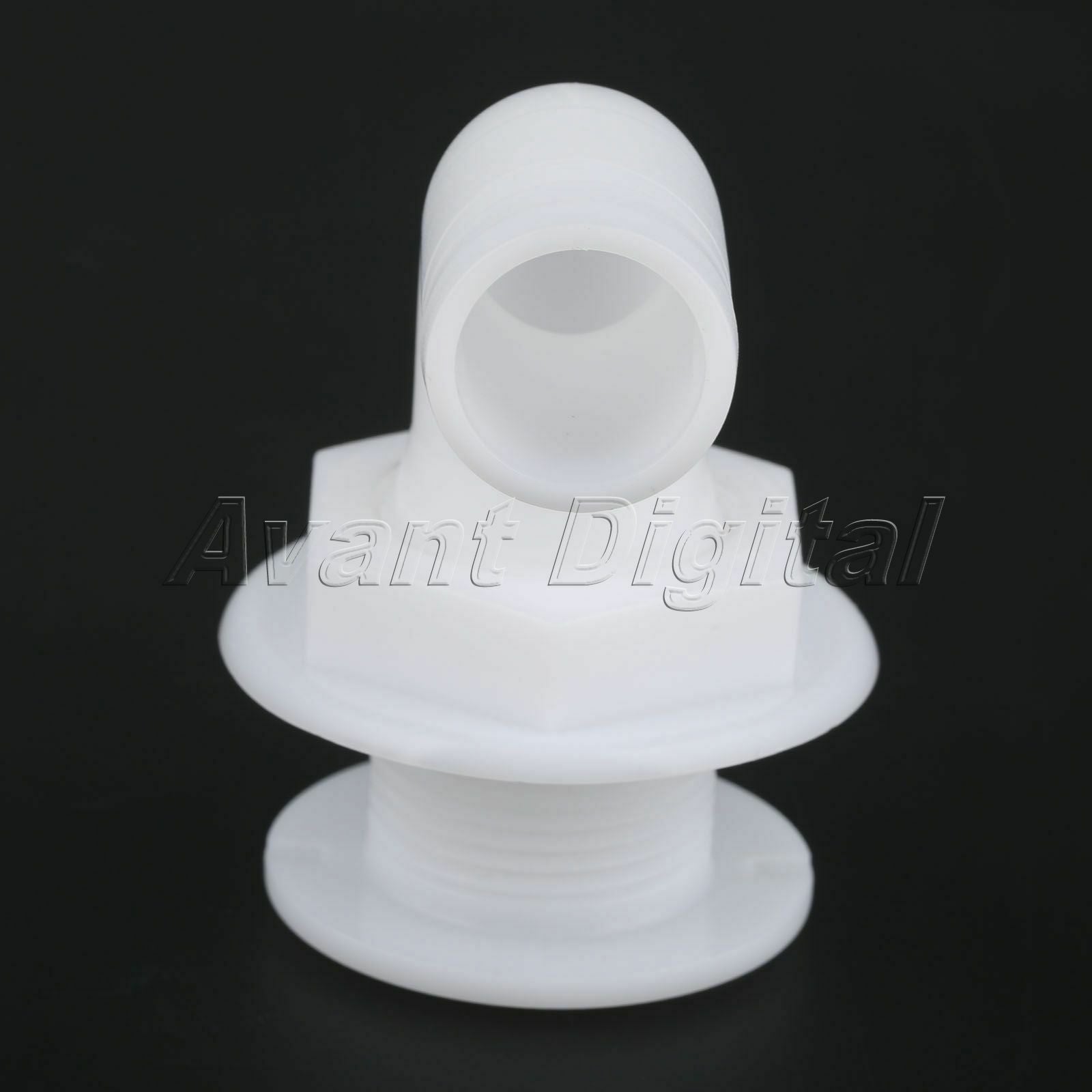 1x 1" Marine Thru-Hull Hose Forting White Plastic 90 Degree Nylon Accessories