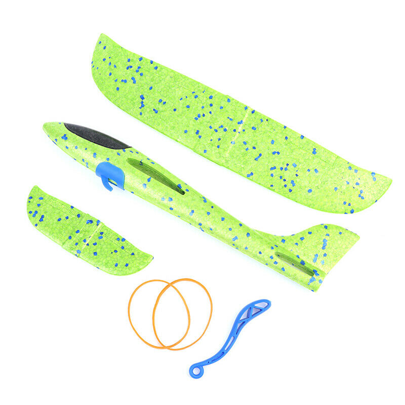 Foam Hand Throw Airplane Rubber Band Ejection Outdoor Launch Glider Pla.l8