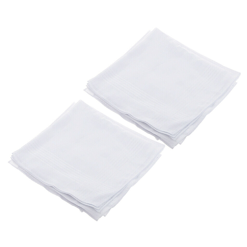24x Fashion Solid Men's Large Handkerchiefs Wedding Groom's Hankies Towels