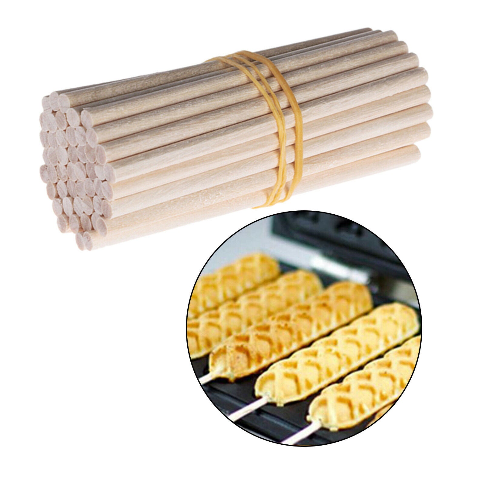 100Pieces Wood Craft Sticks Woodcraft Dowels Poles DIY Projects Woodworking