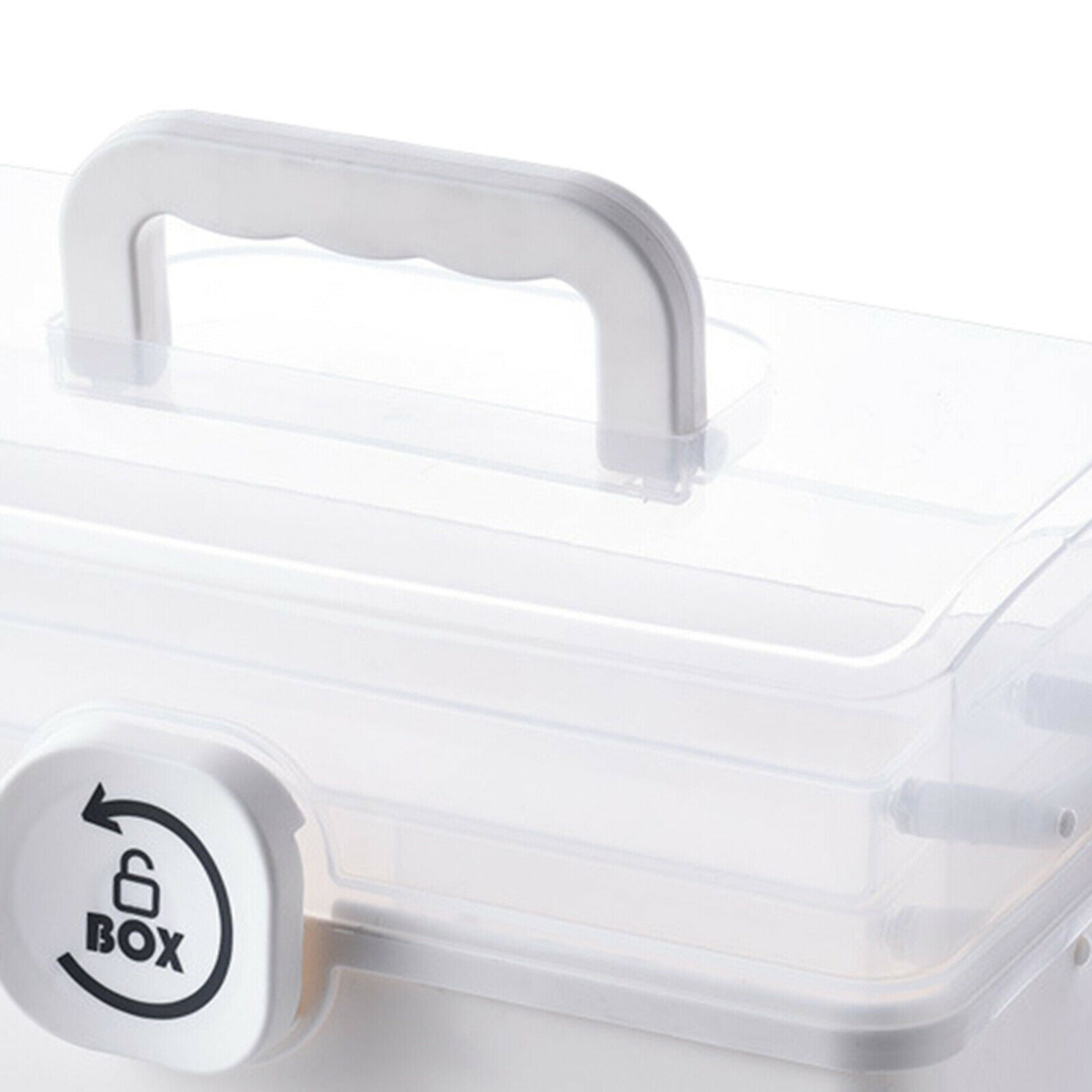 Plastic Storage Box Lockable Container Pills Organizer Emergency Kits Case