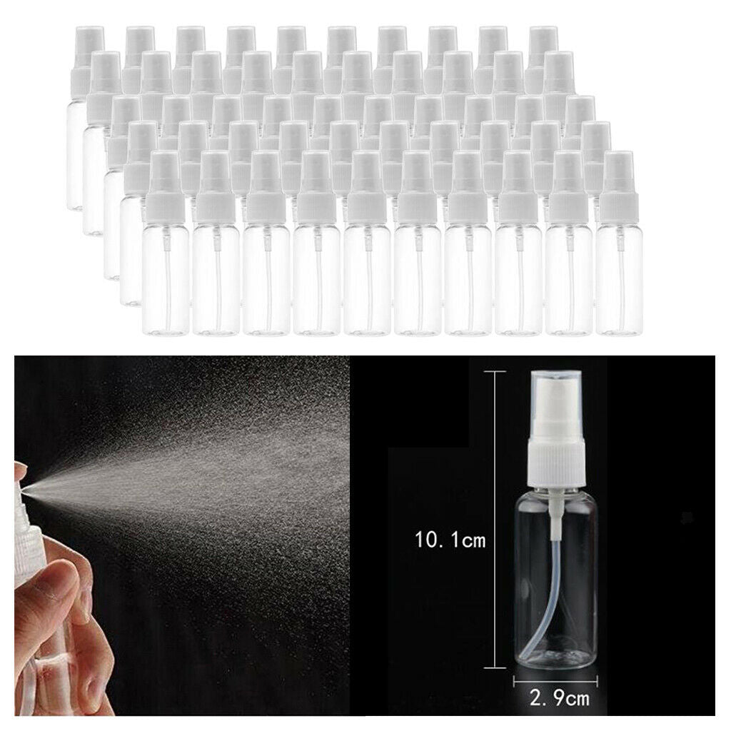 50Pcs Portable 30ml Spray Fine Mist Empty Bottle Cosmetic Reusable Bottles