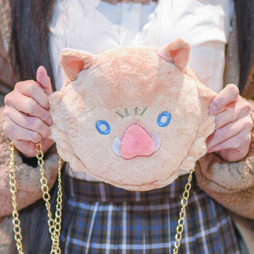 Demon Slayer Kimetsu no Yaiba Hashibira Inosuke Plush Satchel Chain Package