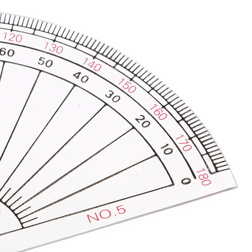 2 pieces acrylic 180 degree protractor school protractor semicircle 10 cm /