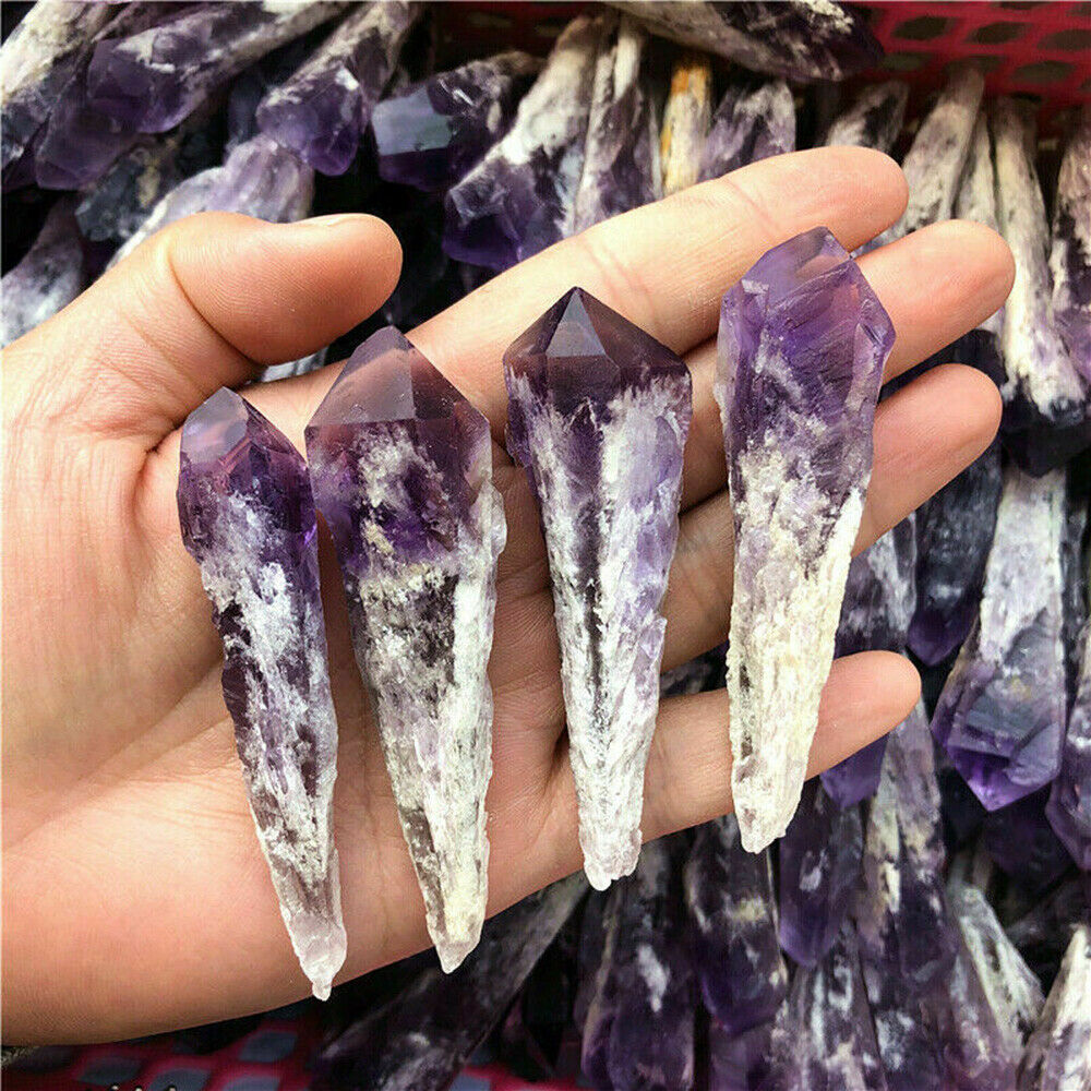 Big Natural Amethyst Cluster Crystal Quartz Point Wand Specimen Reiki Healing US