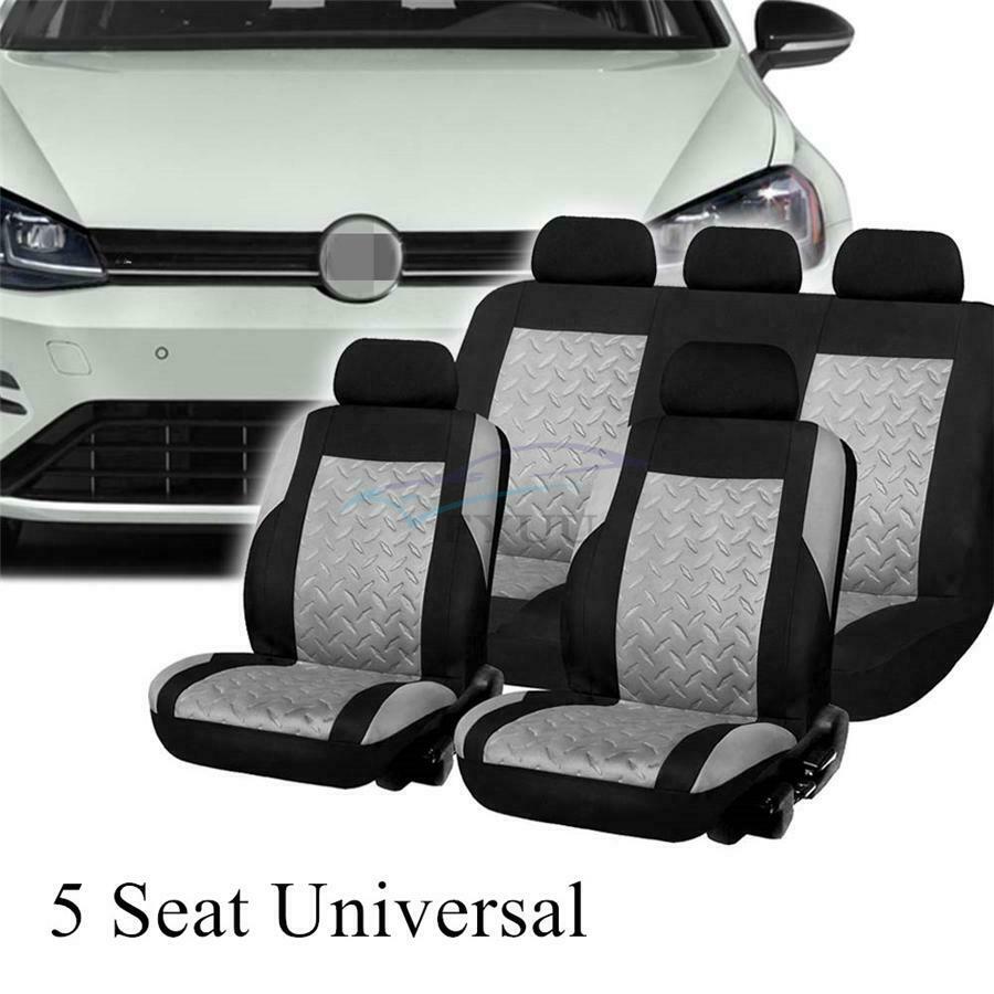 9Pieces Dirtproof Polyester Car Seat Covers For Detachable Headrest Bucket Seats
