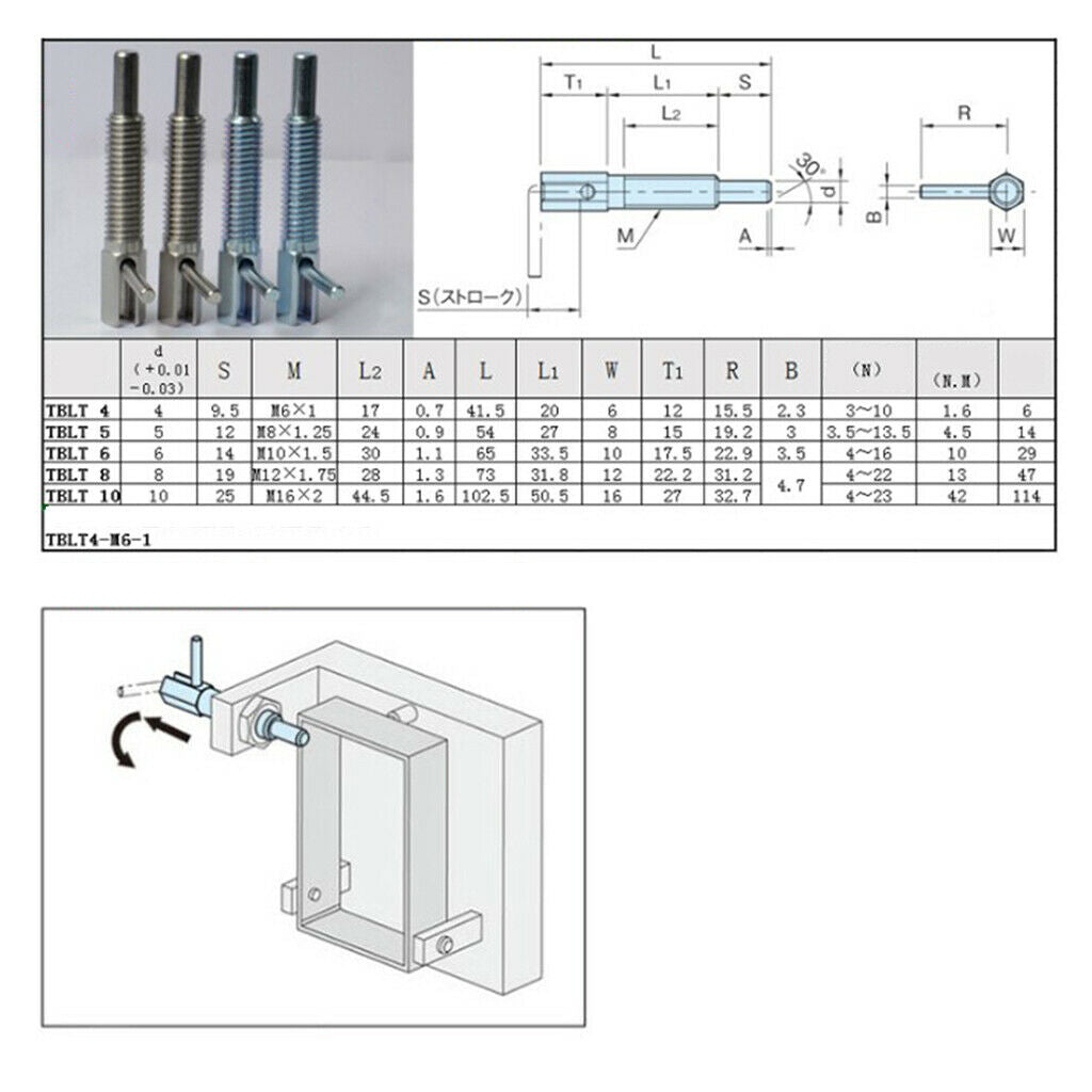 Steel Indexing Plungers Lever Type Coarse Thread M16 Galvanized Steel