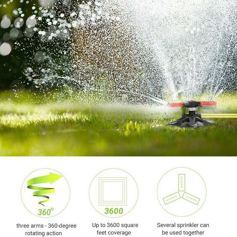 Garden Sprinkler, Upgrade Lawn Sprinkler Automatic 360 Degree Rotating IrrigatX5