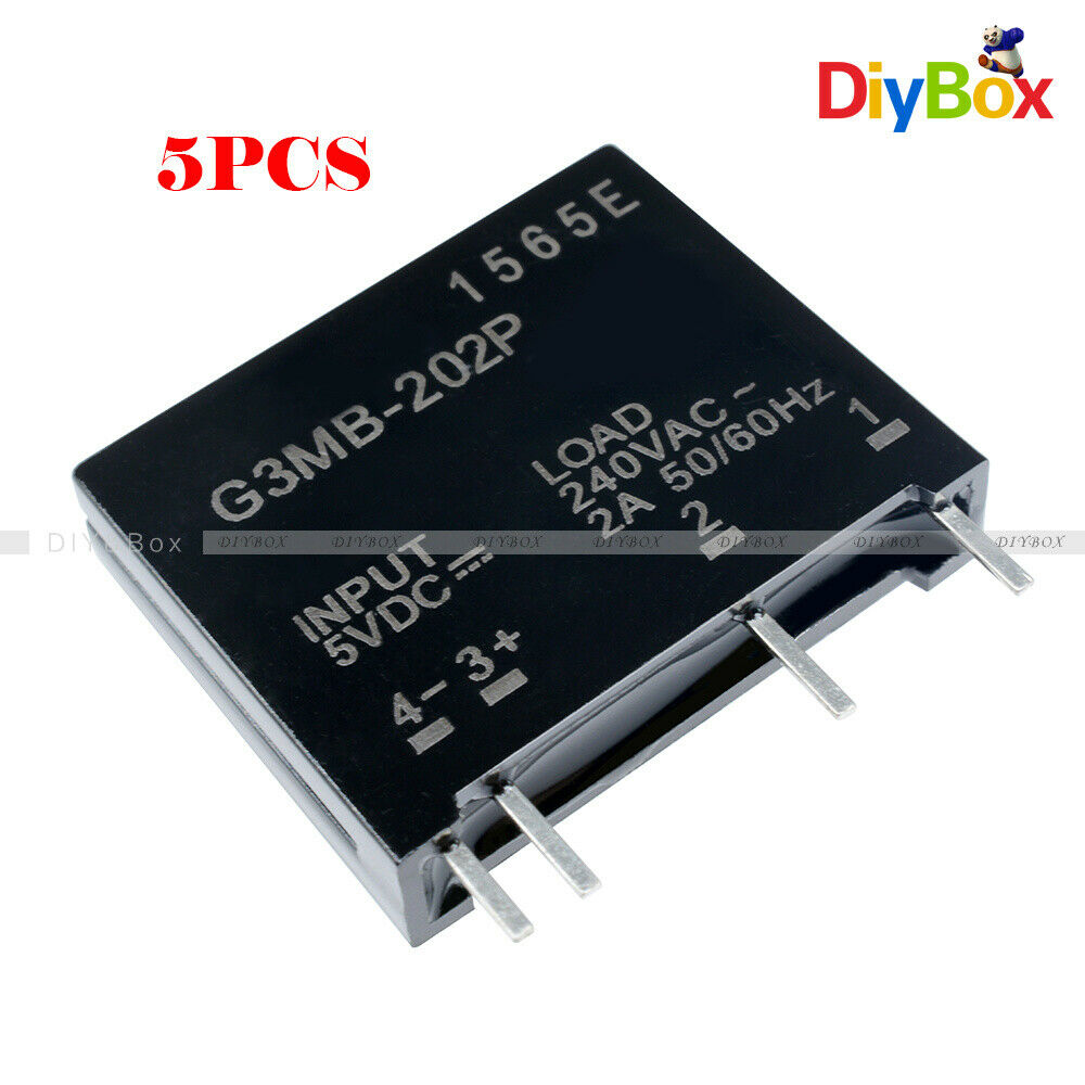 5x G3MB-202P-5VDC DC-AC PCB SSR In 5V DC Out 240V AC 2A Solid State Relay Module
