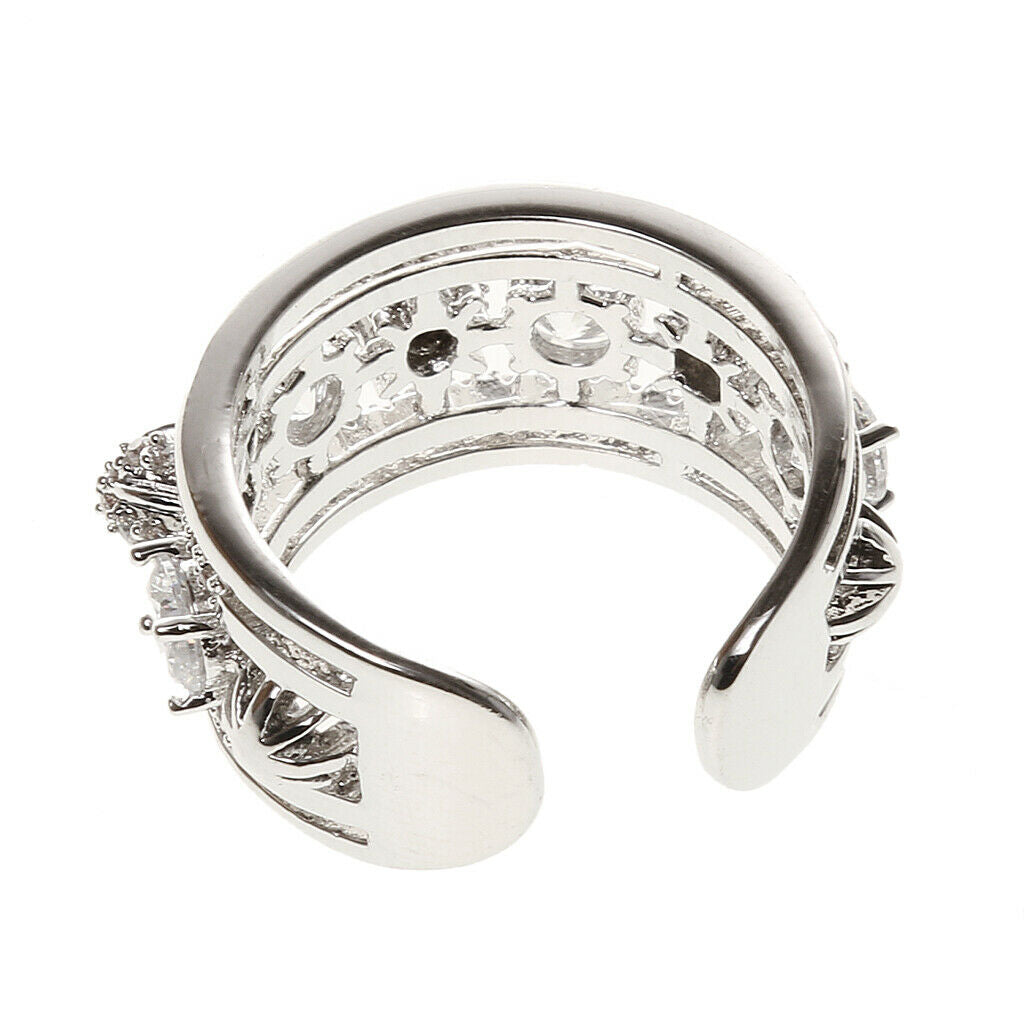 Simple Jewelry Women Accessorires Cubic Rhinestone Party Hoop Finger Ring