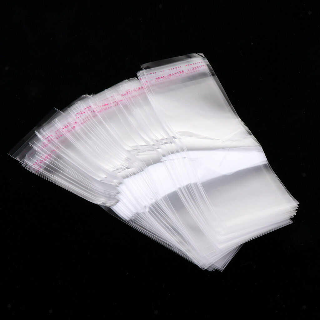 100x transparent sachet with self-adhesive cellophane bags - 7.1 x
