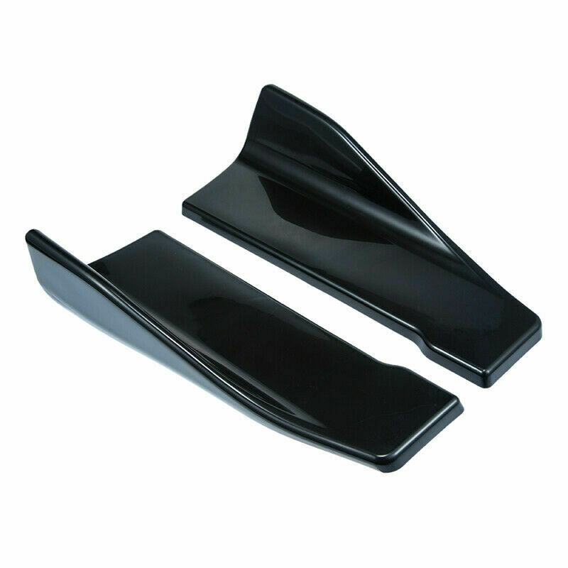 2pcs Black Car Universal Rear Bumper Fin Canard Splitter Diffuser Spoiler Lip