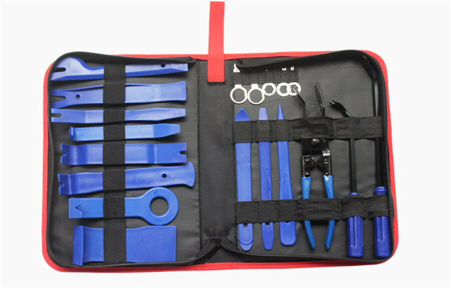 Upholstery 19Pcs Fastener Trim and Panel Removal Tools Clip Plier Set RED DIY