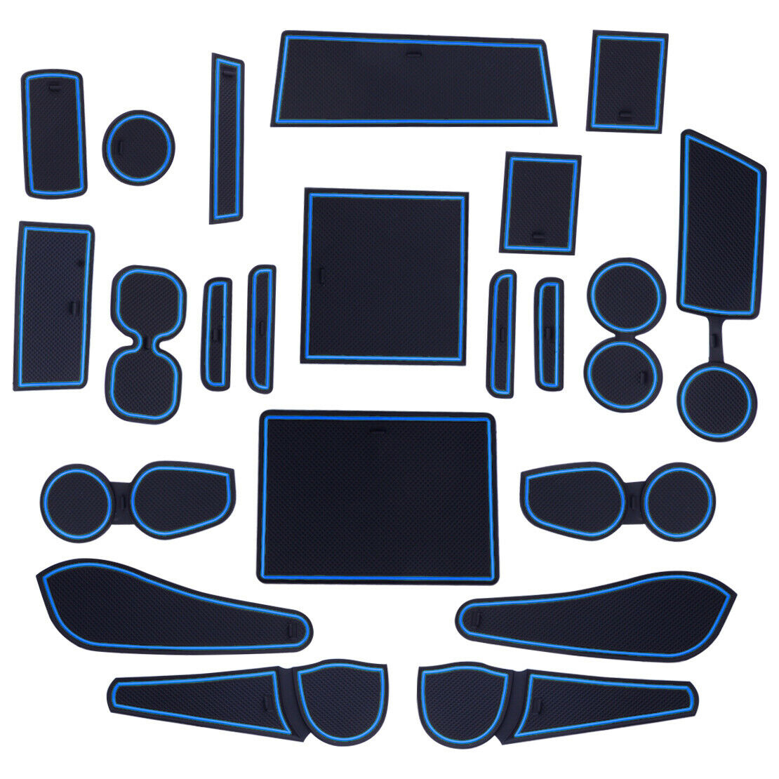 Kit Console Door Gate Slot Mats fit for Isuzu D-Max 12-19 Rubber Cup Holder Pad