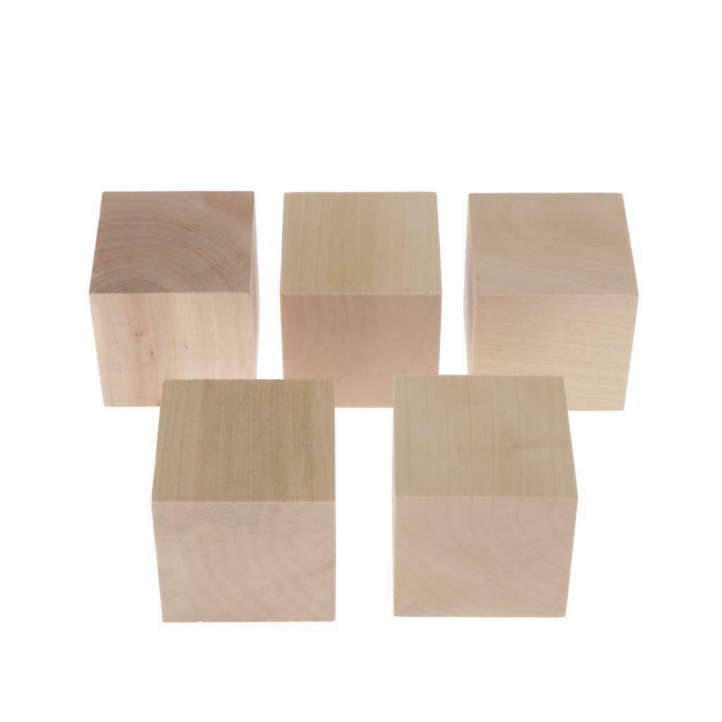 5Pcs 6 Sided Dice Wood Blank Dices   Handicrafts and DIY for Art Carved