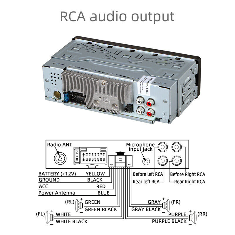 16 PIN-ISO 4-Channel Digital Car Bluetooth Audio USB/SD/FM/WAV MP3 Player Unit