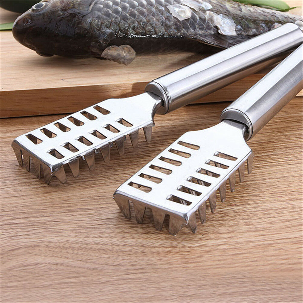 Stainless Steel Fish Scale Remover Cleaner Scaler Scraper Peeler Kitchen DD