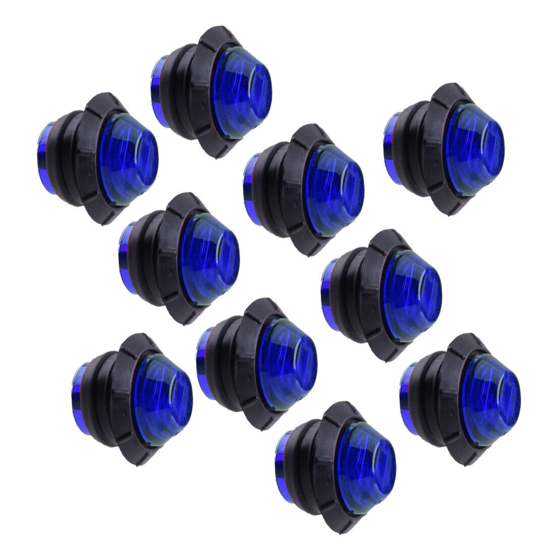 10pcs 12V 3/4" LED Bullet Side Marker Lights for Truck Trailer Bus Caravans