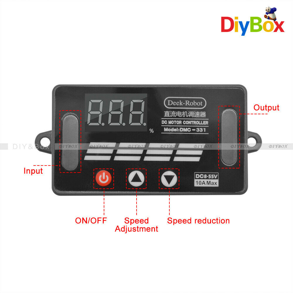 Digital LED Display 8-55V Max 10A PWM DC Motor Speed Regulator Power Controller
