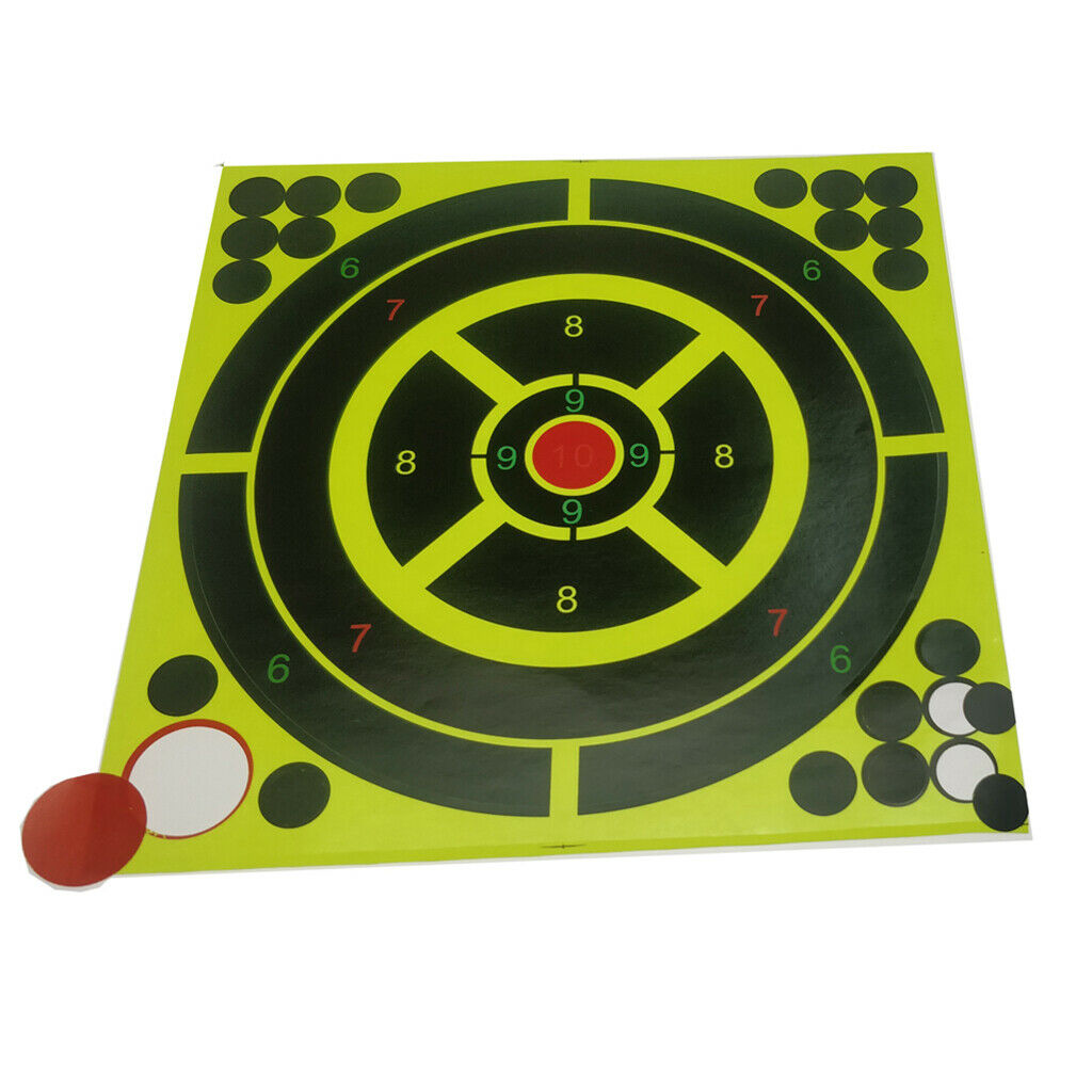 10 Pieces Shooting Training Paper Target Splatter Adhesive Stick 8x8inch