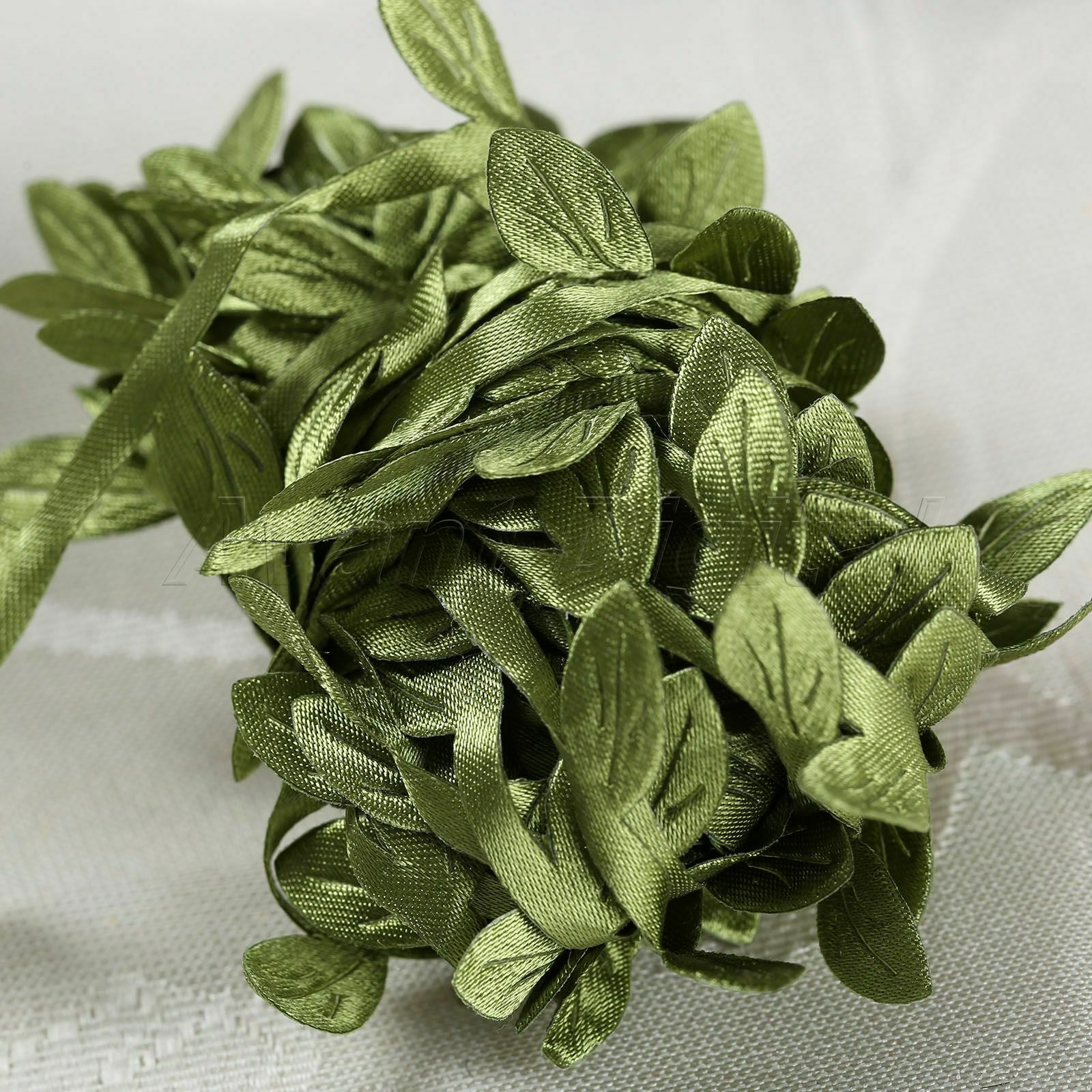 5M Silk Leaves Artificial Wreath Leaf Green Home Decor DIY Craft Handmade Supply