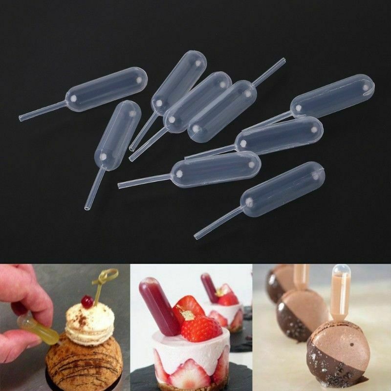 50pcs 4ml Plastic Squeeze Transfer Pipettes Dropper For Cup Cakes Strawberries