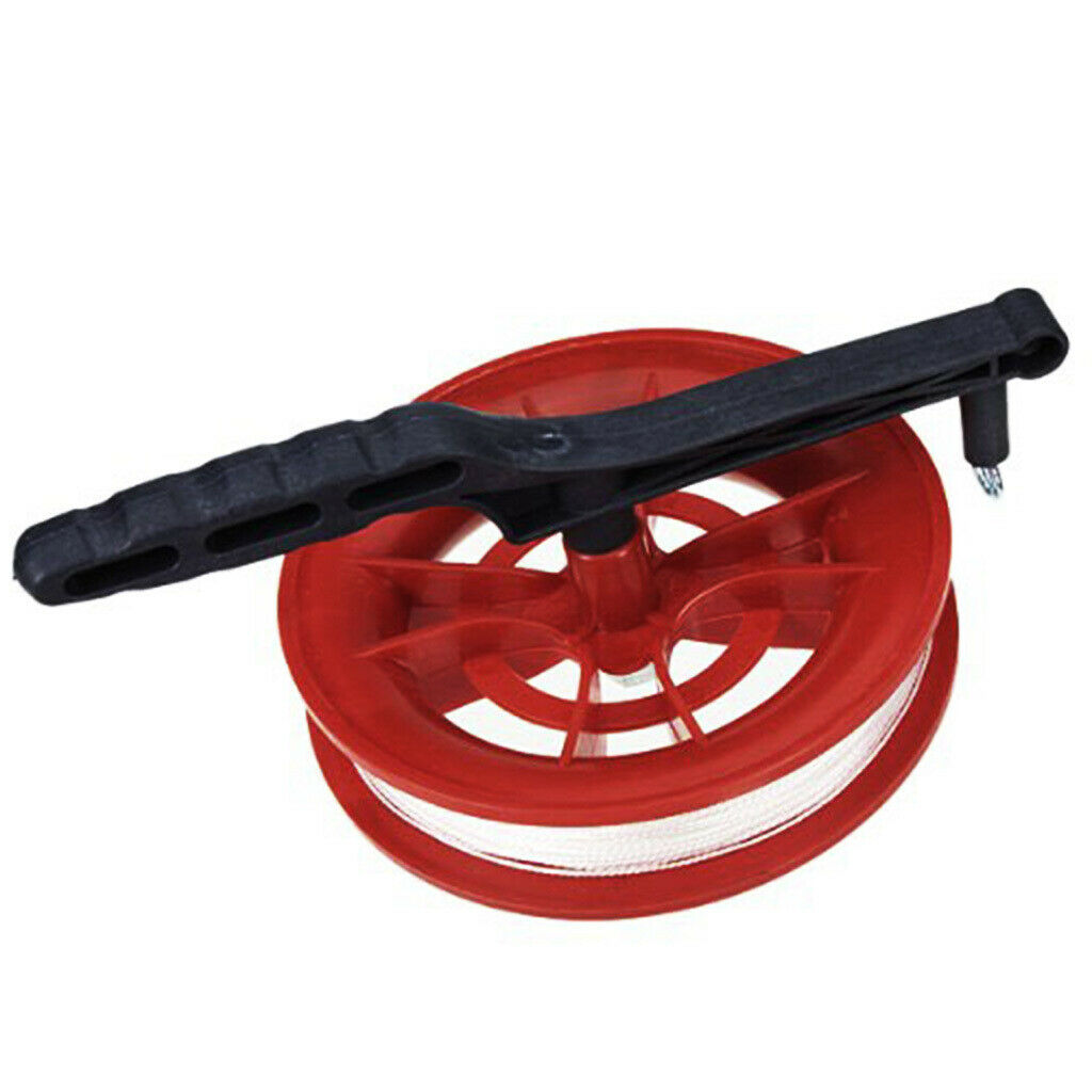 Twisted String Line With Red Wheel Kite Reel Winder Grip Handle Set