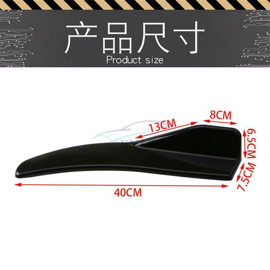 2PCS Glossy Black Car Bumper Spoiler Rear Lip Corner Diffuser Body Side Skirt