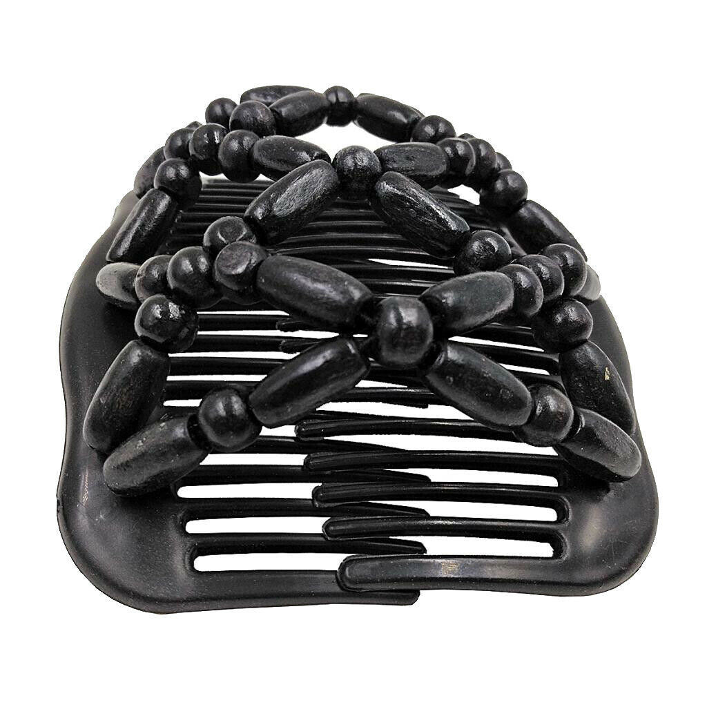 Womens Stretchy Magic Beads Hair Clip Slide Combs For Bun Easy Updo