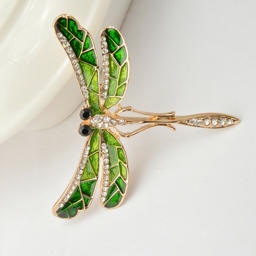 2x Novelty Crystal Dragonfly Design Brooch Pin With Personality Insect Jewelry