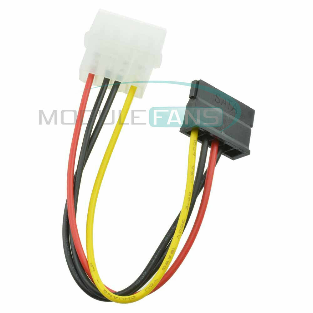 5PCS Male Female 4 Pin Power Drive Adapter Cable to Molex IDE SATA 15-Pin NEW