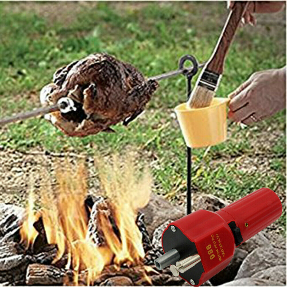 2pcs BBQ Roast Barbecue Grill Rotisserie Motor for Outdoor Picnic W/ Boost