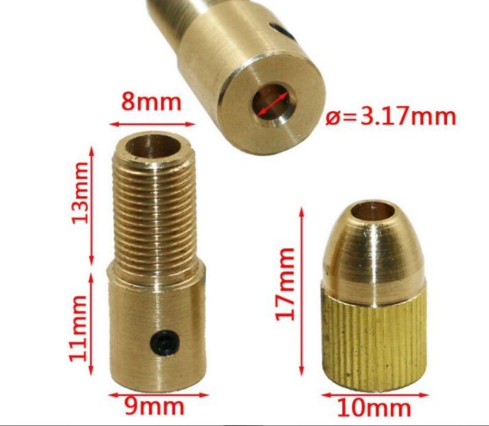 8Pcs 3.17mm Copper Drill Clamp 0.5-3mm Electric Drill Bit Collet Drill To.l8