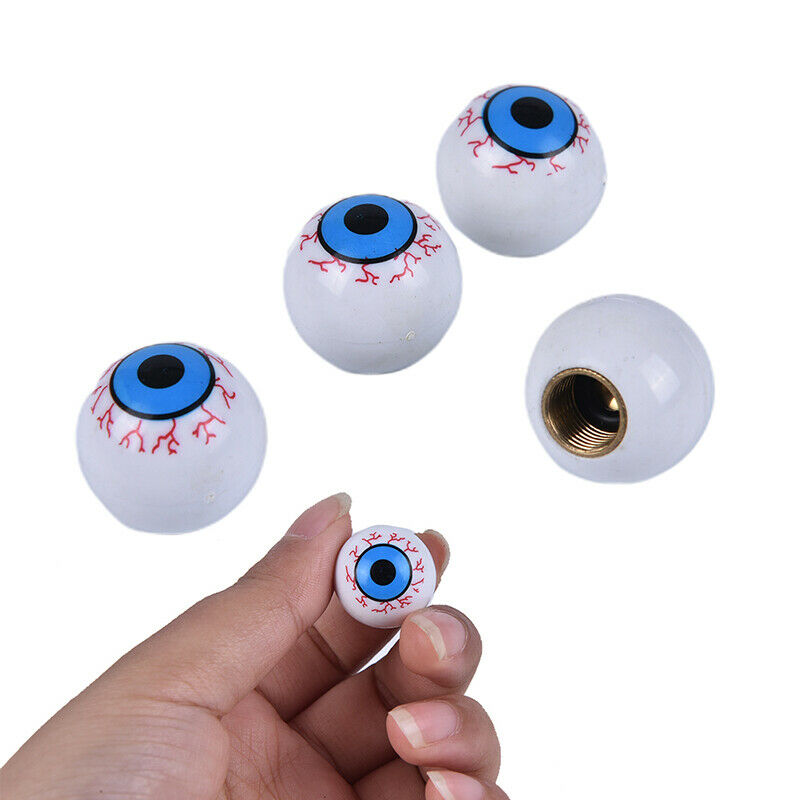 4PCS New Eyeball-Shaped Valve Caps For Metallic Plastic Bikes & Cars Whee.l8