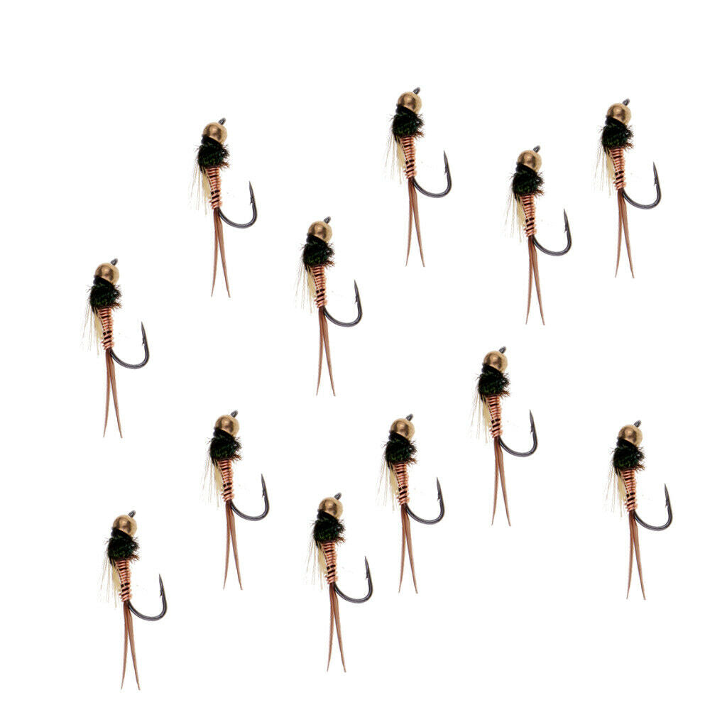 Wet Flies Brass Head Fly Fishing Lure Bass Sinking Flies Lure 22mm