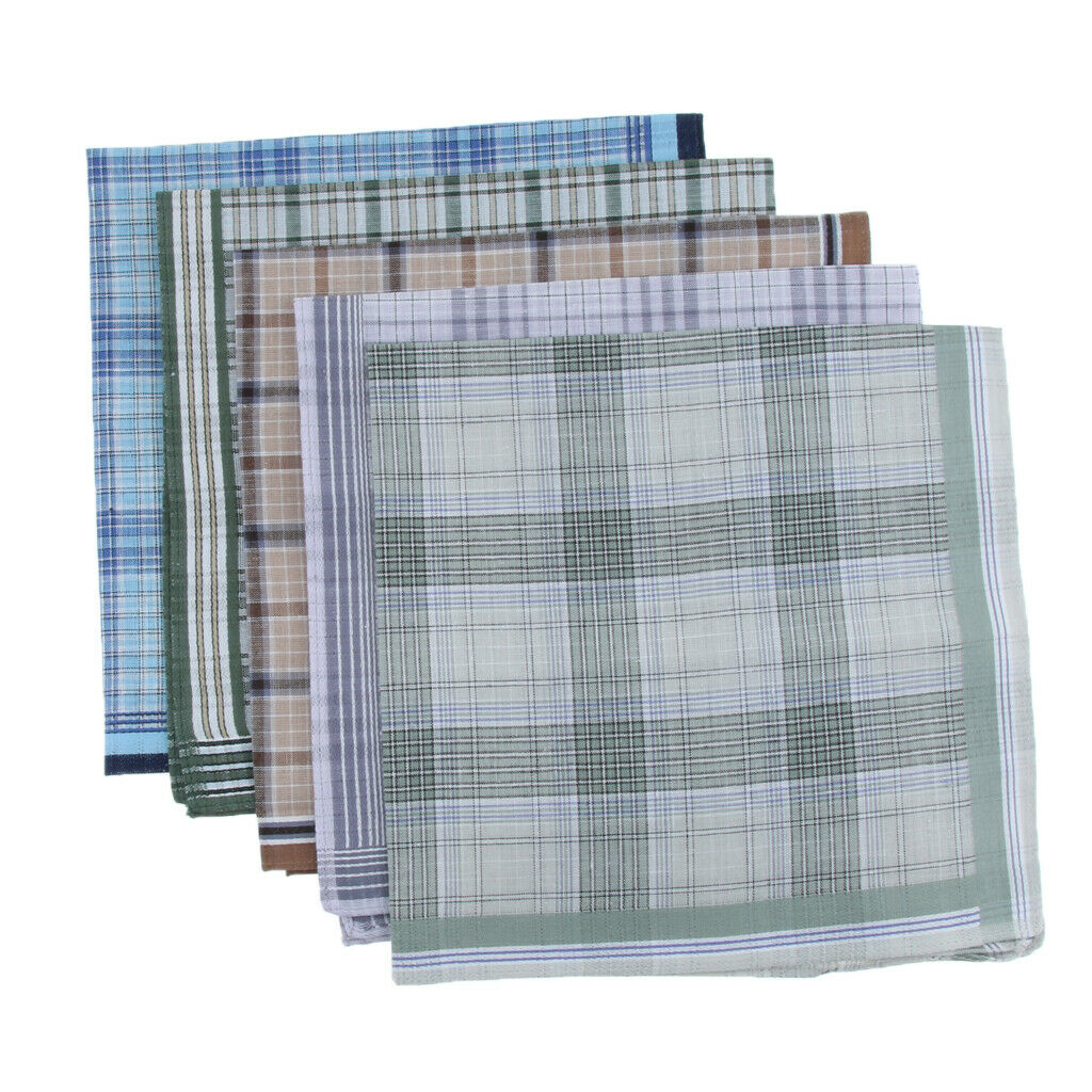 5Pieces Handkerchief Men Assorted Woven Cotton 100% Handkerchiefs Art