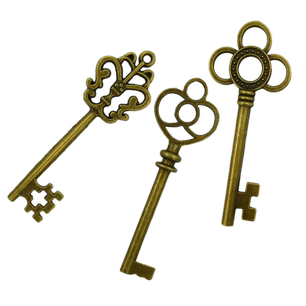 12x Skeleton Key Dangle Pendant Charms for DIY Necklace Bracelet Earrings