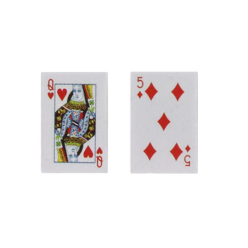 Night Club Hip Hop Small Playing Poker Cards Stud Earrings Funny Jewelry Unisex