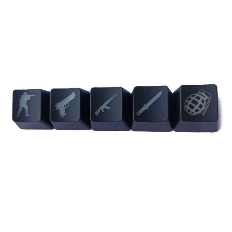 5Pcs OEM R4 Profile ABS Backlit Keycap Gaming Keycaps Key Button CS GO Keycap