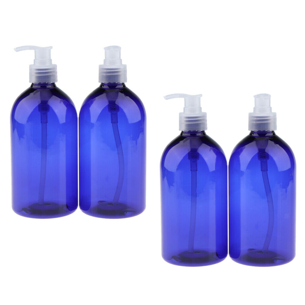 Large Cosmetic Pump Bottles Shampoo Empty Lotion Travel Dispensers (4Pcs, 500mL)