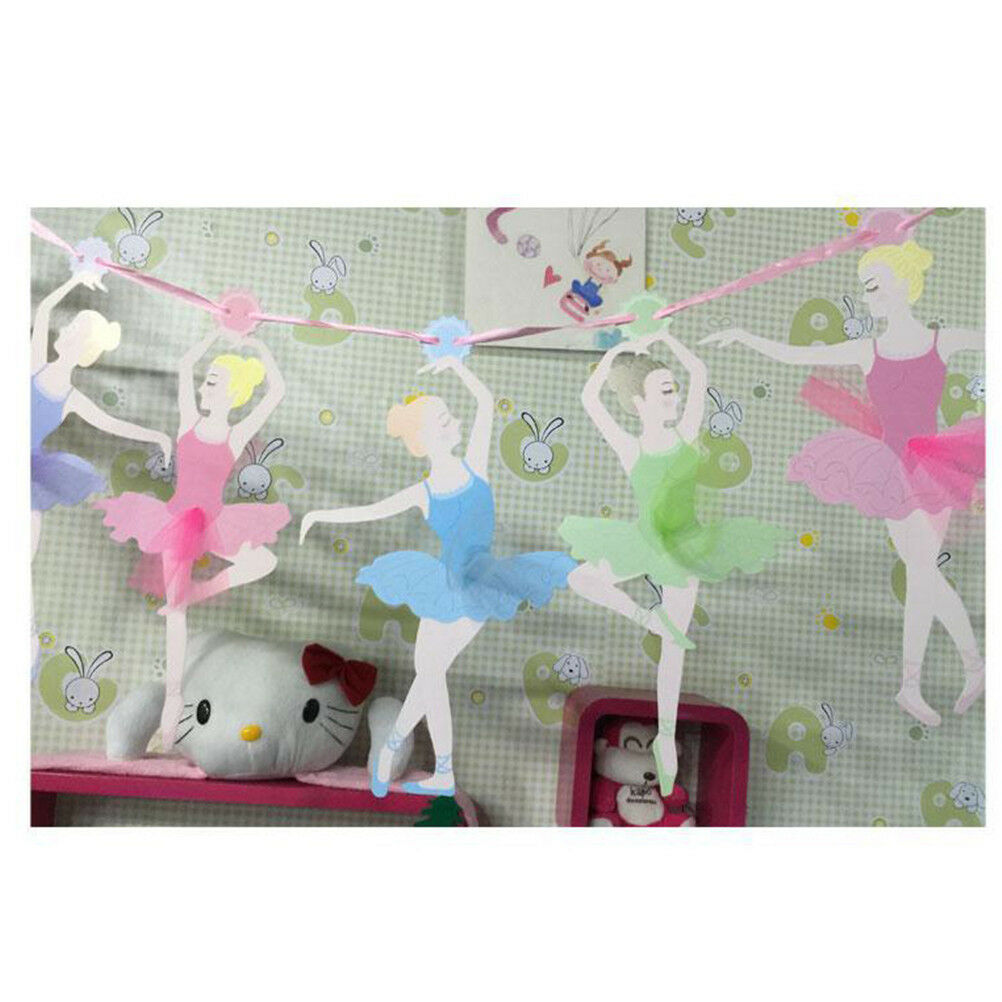ballet girl dancer kids birthday party paper banner flags wedding bunting M Z RC