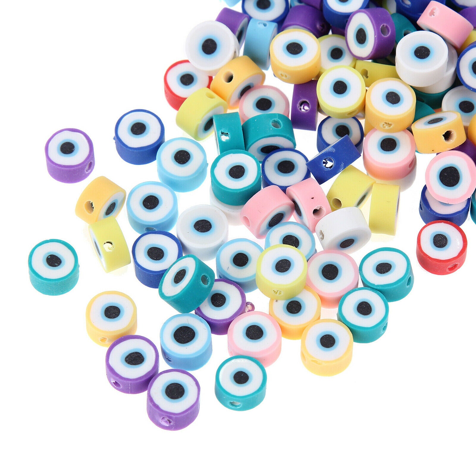 100Pcs Evil Eye Beads for Jewelry Making Bracelet DIY Necklace Ornaments
