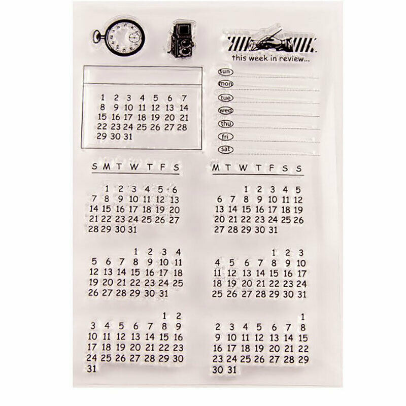 1PC Perpetual Calendar Pattern Transparent Clear Stamps Transparent Se.l8