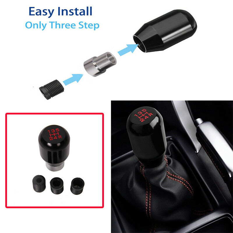 Universal Black Aluminum 5 Speed Car Auto Manual Gear Stick Shift Shifter Knob
