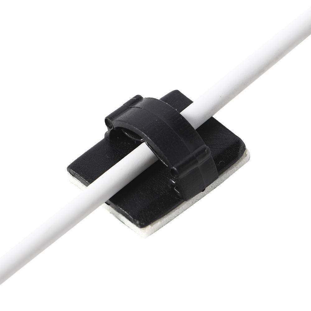 30pcs Self-Adhesive Cable Car Wire Clips Ties Plastic Rectangle Cable Holder New