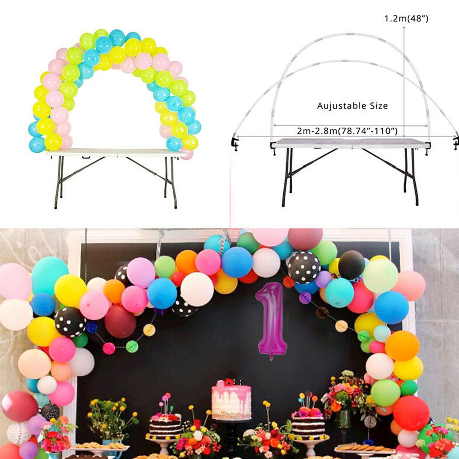 Balloon Arch Kit Balloons Column Stand Base Wedding Birthday Party Decoration