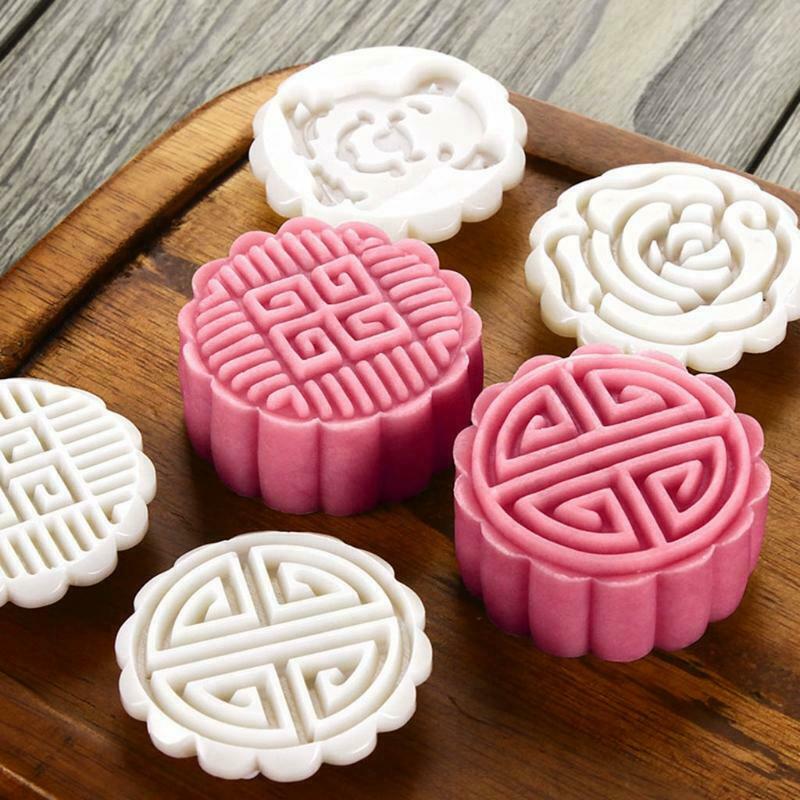 Mooncakes Molds Mooncake Cookie Moulds Cutters Hand Pressure Plastic Baking Tool